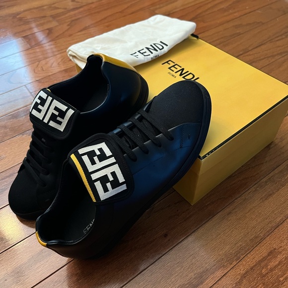 Black Fendi men tennis shoes